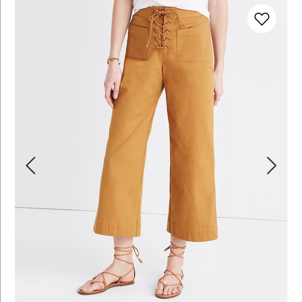 Madewell Lace-up Wide-leg Crop Pant